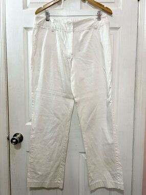 Cato White Straight Leg Pants Size 14 | Cropped Ankle Cotton Stretch Trousers